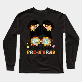 Little Miss Pre-K Grad Graduation Messy Bun Kid Girls Long Sleeve T-Shirt